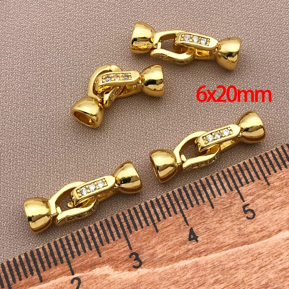 3/5pcs 18K Copper Plated Genuine Gold Thick Silver White Gold Necklace Connection Closing Buckle, DIY Jewelry Making Accessories