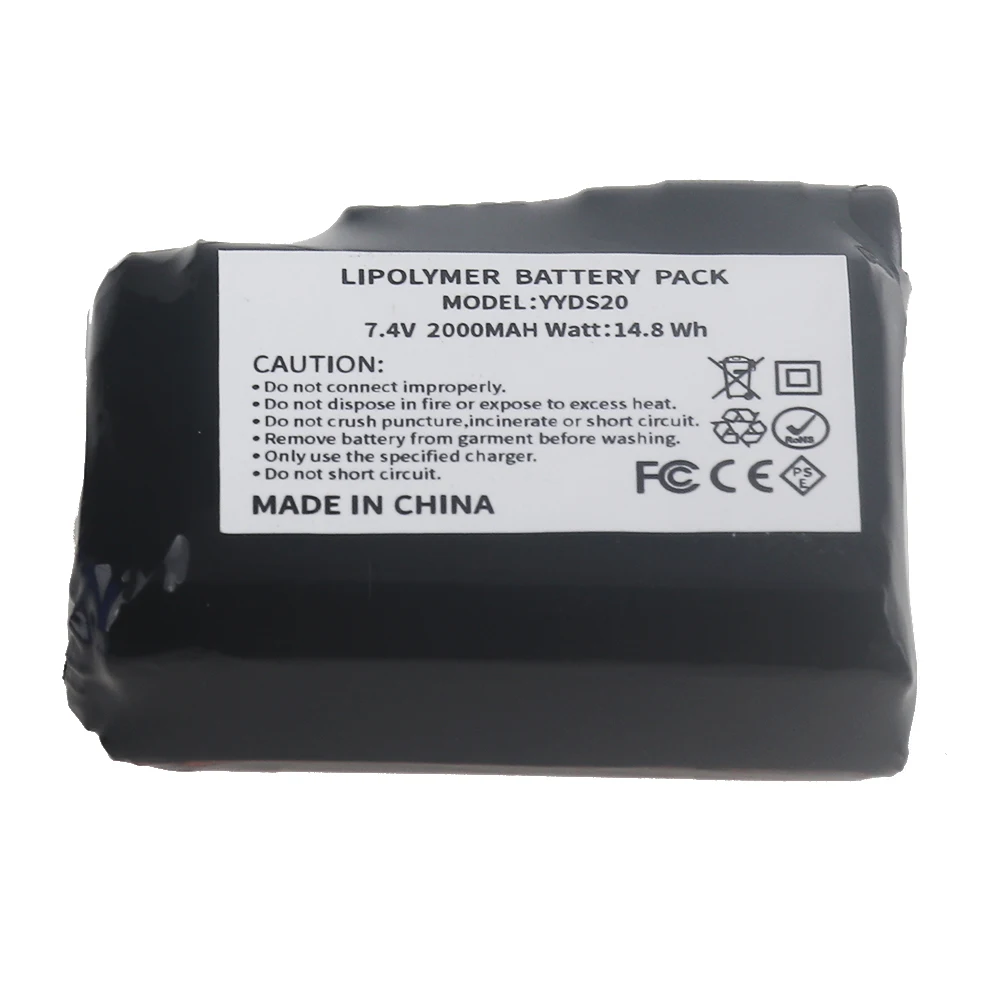 1-8Pcs Heated Gloves Battery 7.4V 2000mah Lithium Polymer Battery for Heated Socks,Vest, Winter Antifreeze Saver Heat Battery