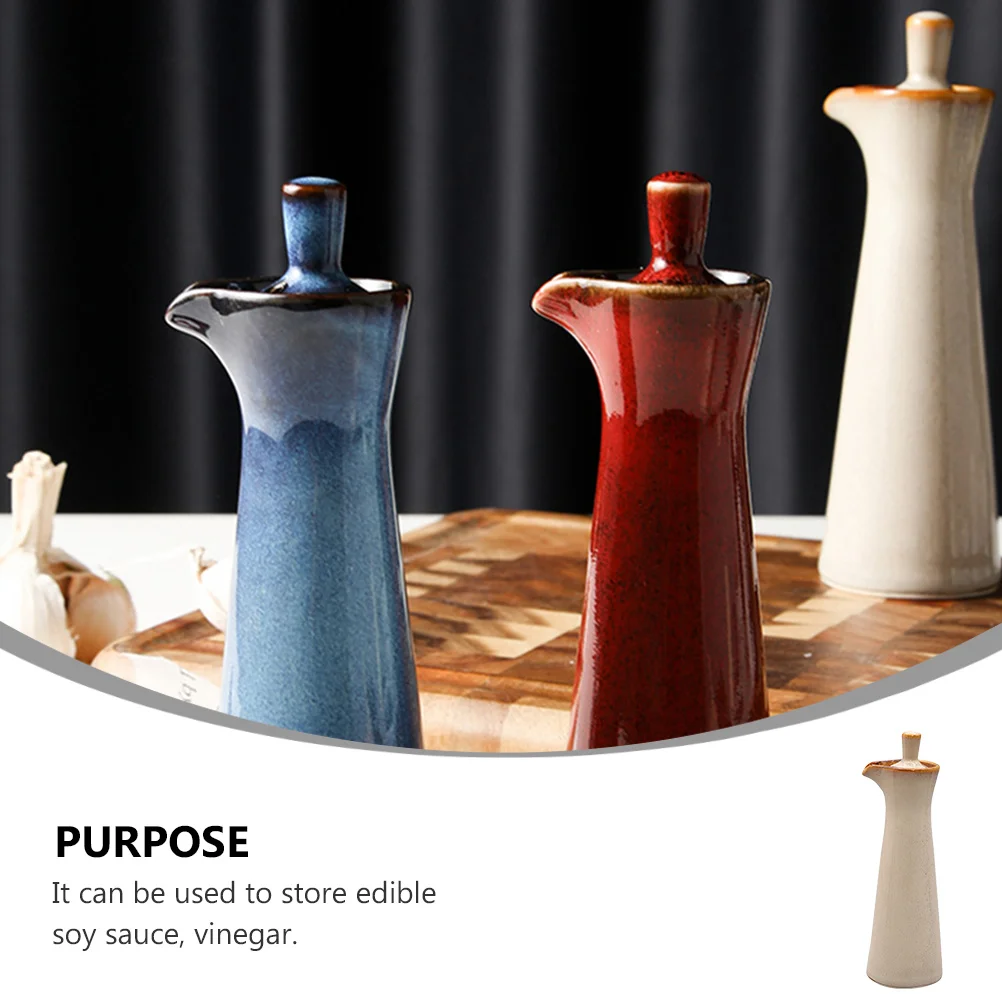 

Ceramic Soy Sauce Dispenser Bottle Kitchen Sauce Container Vinegar Pot Condiment Storage Bottle Vinegar Pot