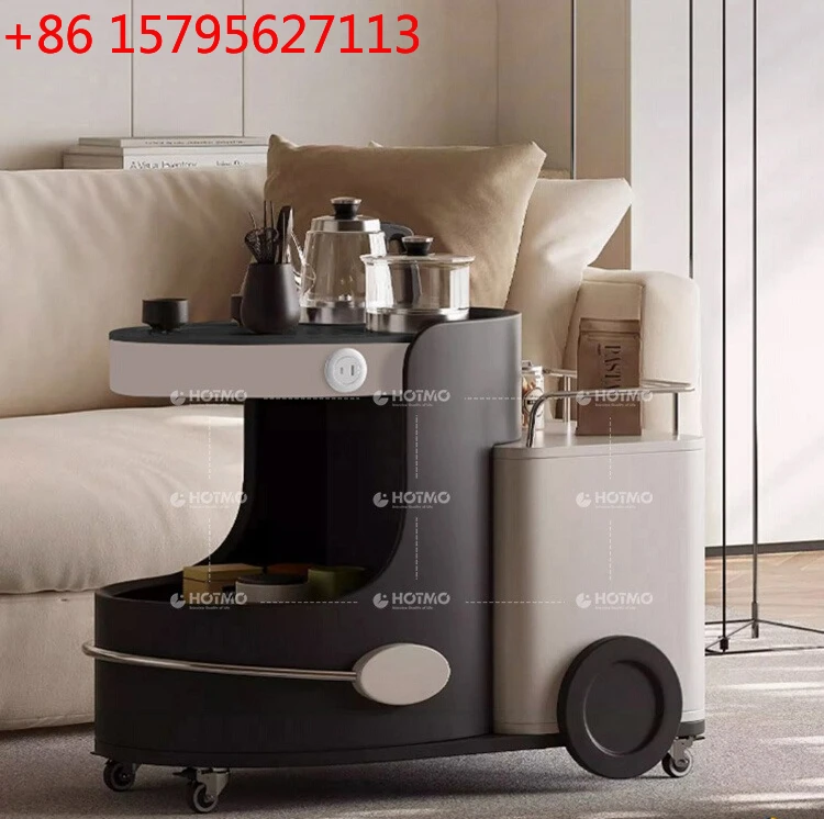 

Italian movable tea table, modern simple living room, high-end artistic balcony, tea table, special-shaped integrated tea cart