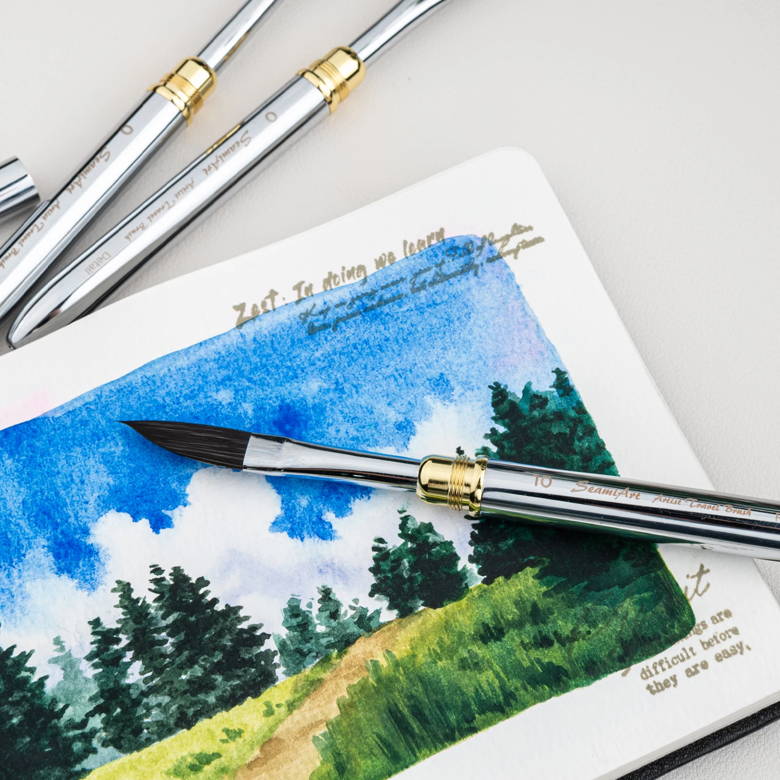SeamiArt Dual Brush Tip Reise-Malpinsel Nylonhaar Tragbarer Zeichenstift für Aquarell Acryl Gouache – Detail 3