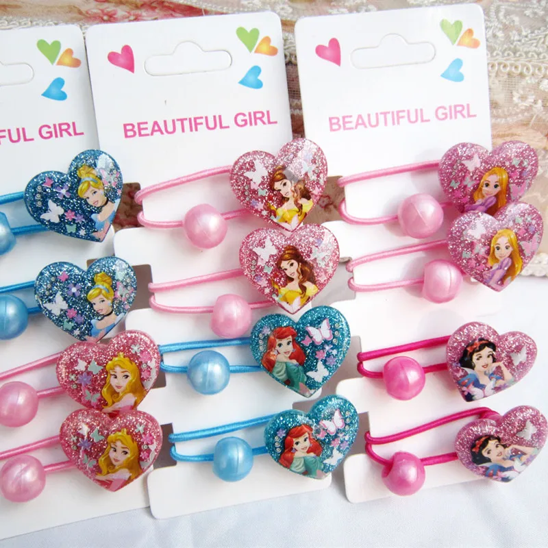 Disney Anime Princess Hairrope Kawaii Minnie Princess Hair Accessories Children\'s Hair Rope Girl Hairpin Kids Gifts