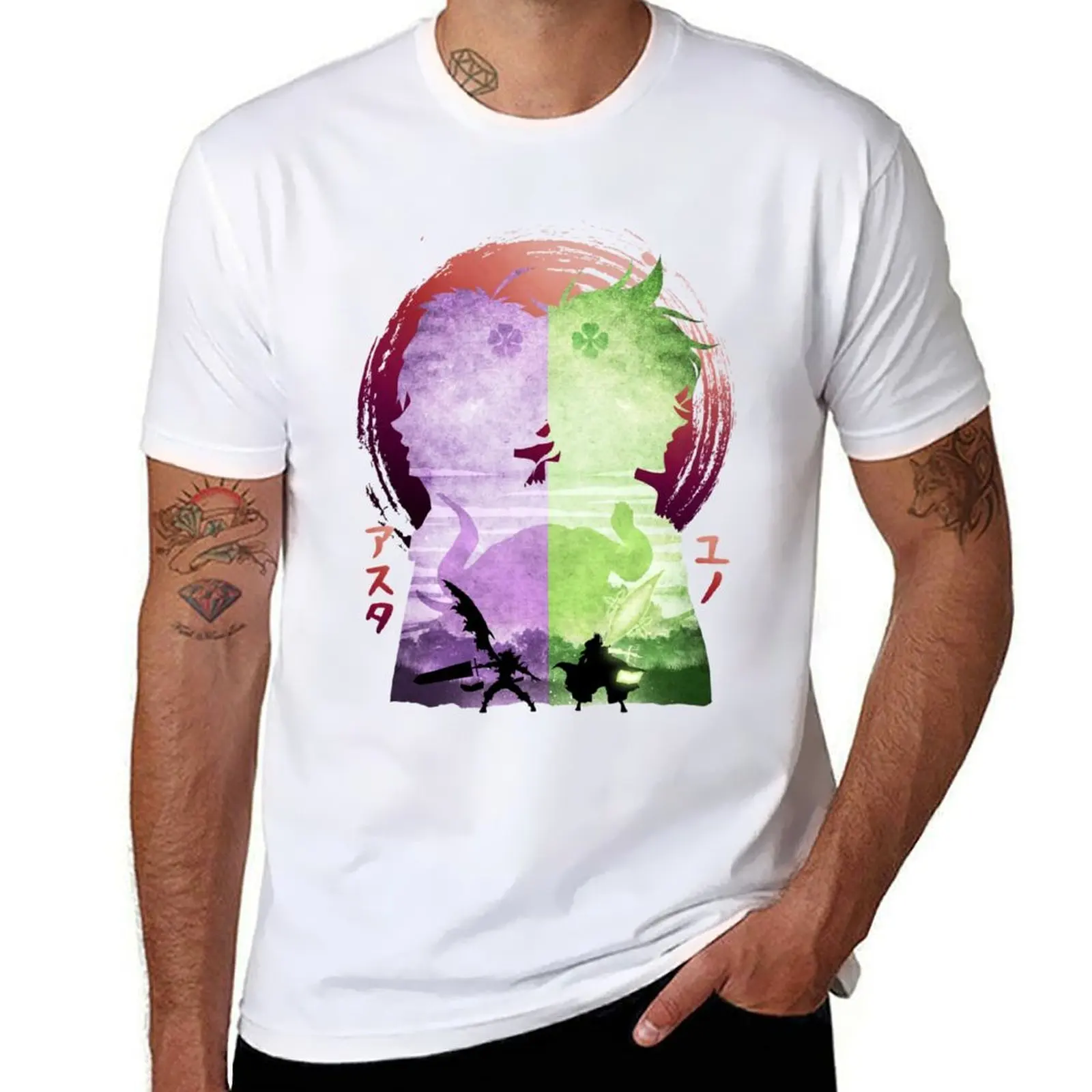 

Strong Prodigy With Amazing Magical Power Minimalist Silhouette Asta And Yuno Cute Fans T-Shirt man t shirt heavy cotton T-Shirt