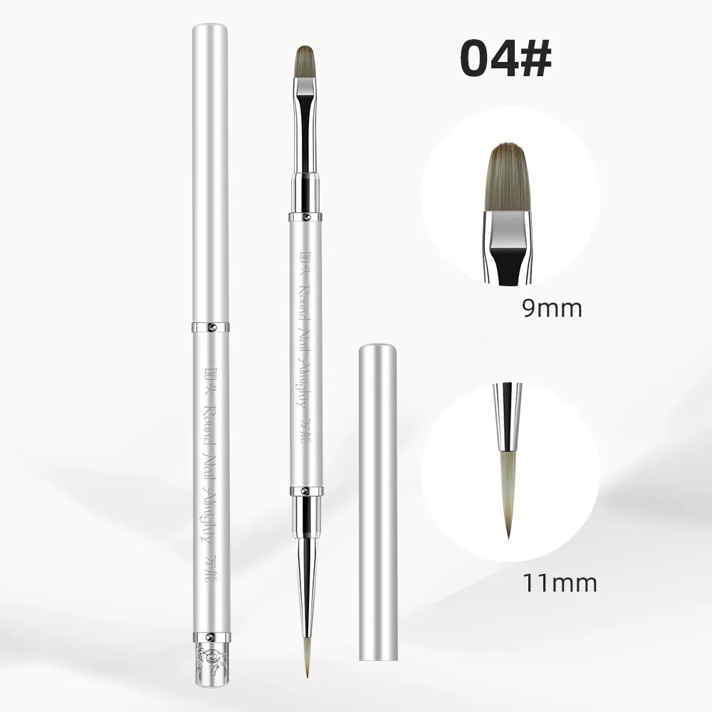 1/6PCS Doppel Kopf Metall Griff Nagel Pinsel Liner Pinsel Malerei Stift Gel Pinsel Kristall Nail art Maniküre