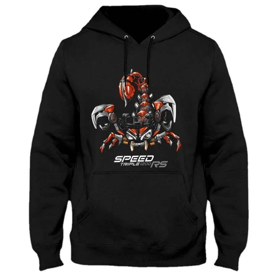 Classic Motorcycle Speed Triple 1200 RS Scorpion Inspiration Pullover Hoodie New 100% Cotton Casual Mens Clothes Streetwear