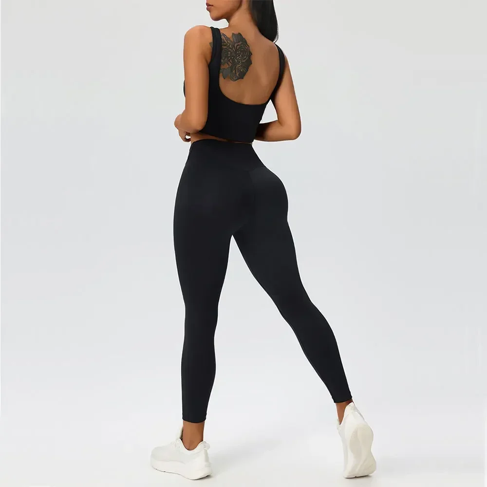 

2 PCS Sport Set Women Tracksuit Top Bra Leggings Wear Yoga Set Sport Suit Push Up Workout Outfit Fitness Running Gym Clothes