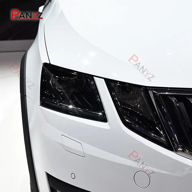 Dla Skoda Octavia 2017 2018 2019 Folia ochronna reflektora samochodowego Przezroczysta czarna naklejka TPU