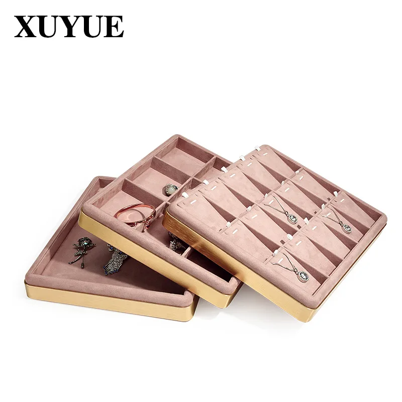 The new pendant necklace jewelry tray jewelry display multi-metal disc with an empty plate placed props look pallet storage