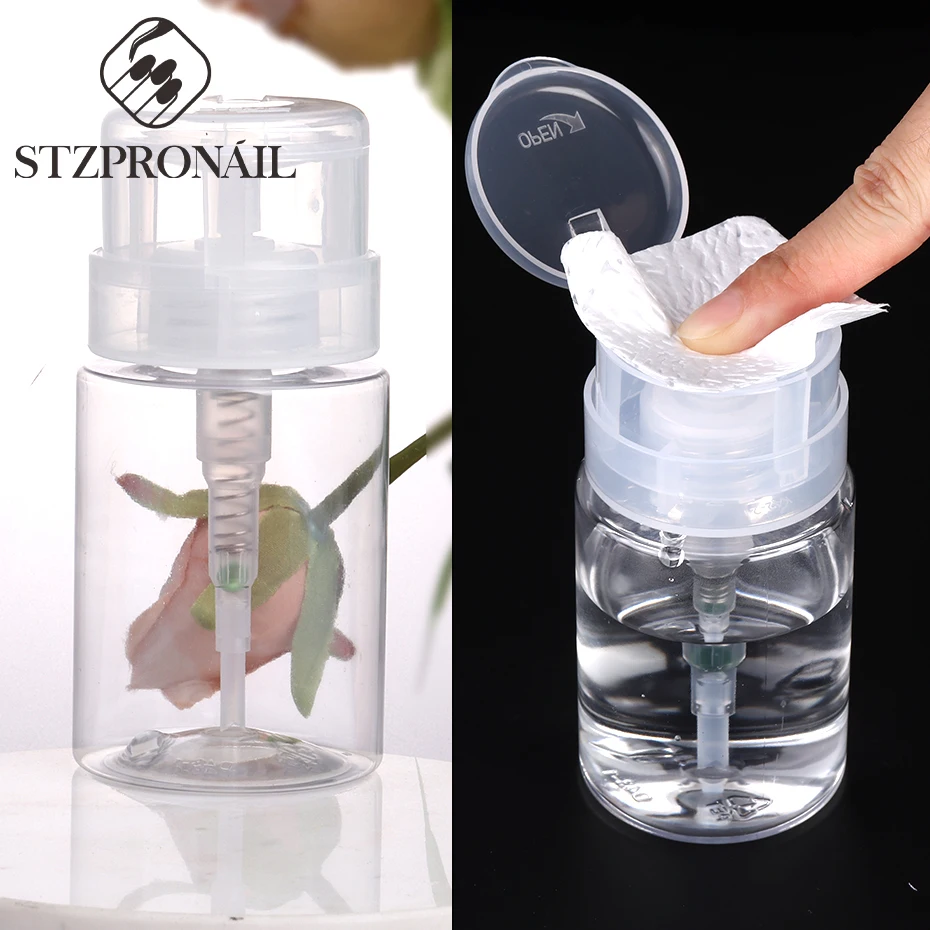 

100ml Empty Pump Dispenser Clean Bottle Liquid UV Gel Polish Nail Art Cleanser Makeup Remover Manicure Plastic Acetone Bottle