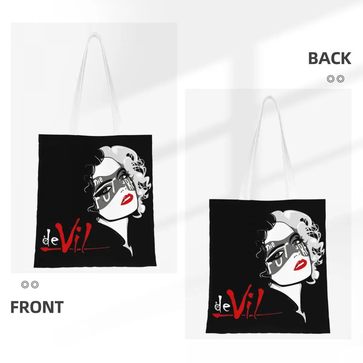 101 Dalmatians Shopper Bag Just call me Cruella DeVil Handbags Student Designer Tote Bag Funny Polyester Office Beach Bag