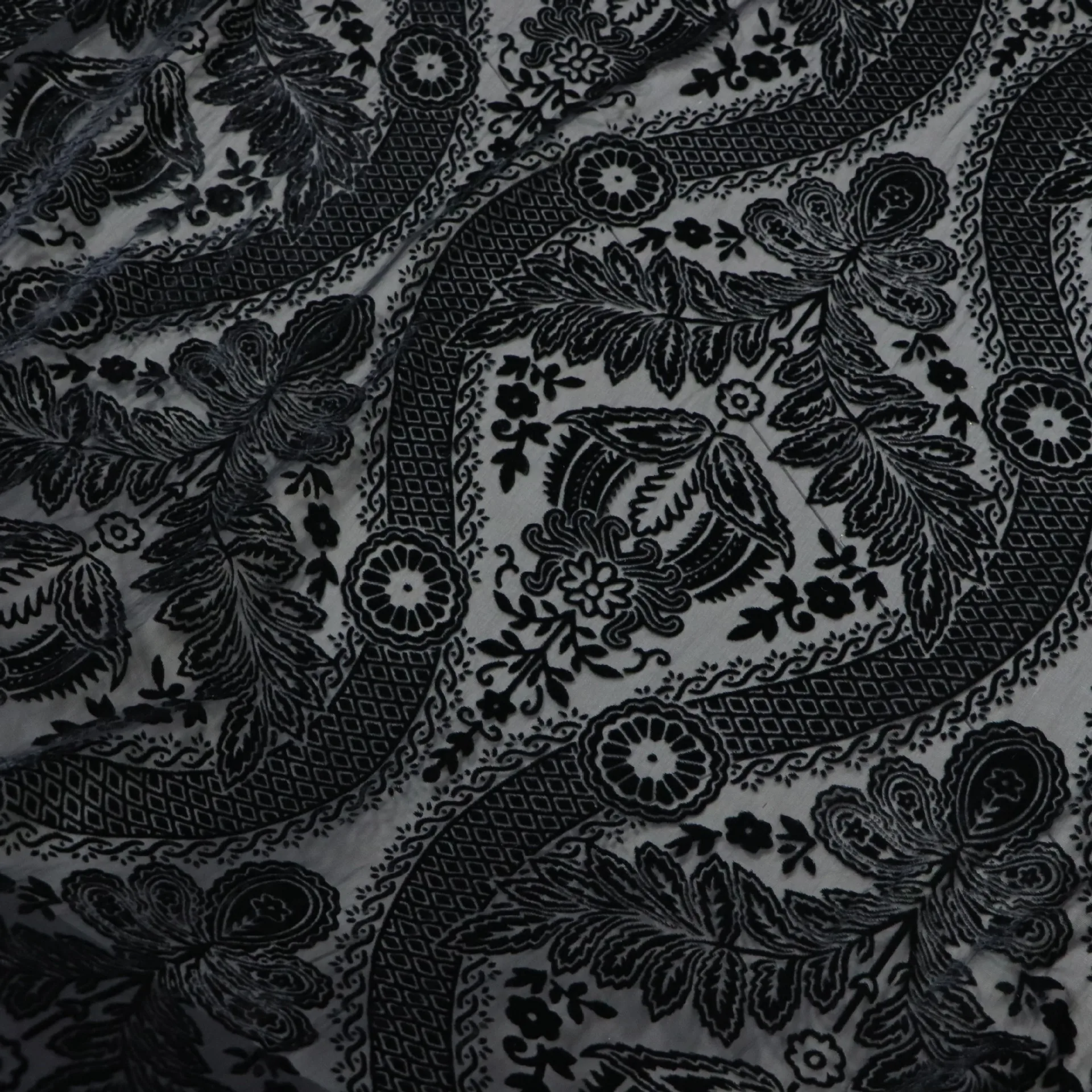 

Woven Brocade Sticky Velvet Monochrome Burnt out Burnt Velvet Fabric Nightdress Cheongsam Women's Clothing Fabric