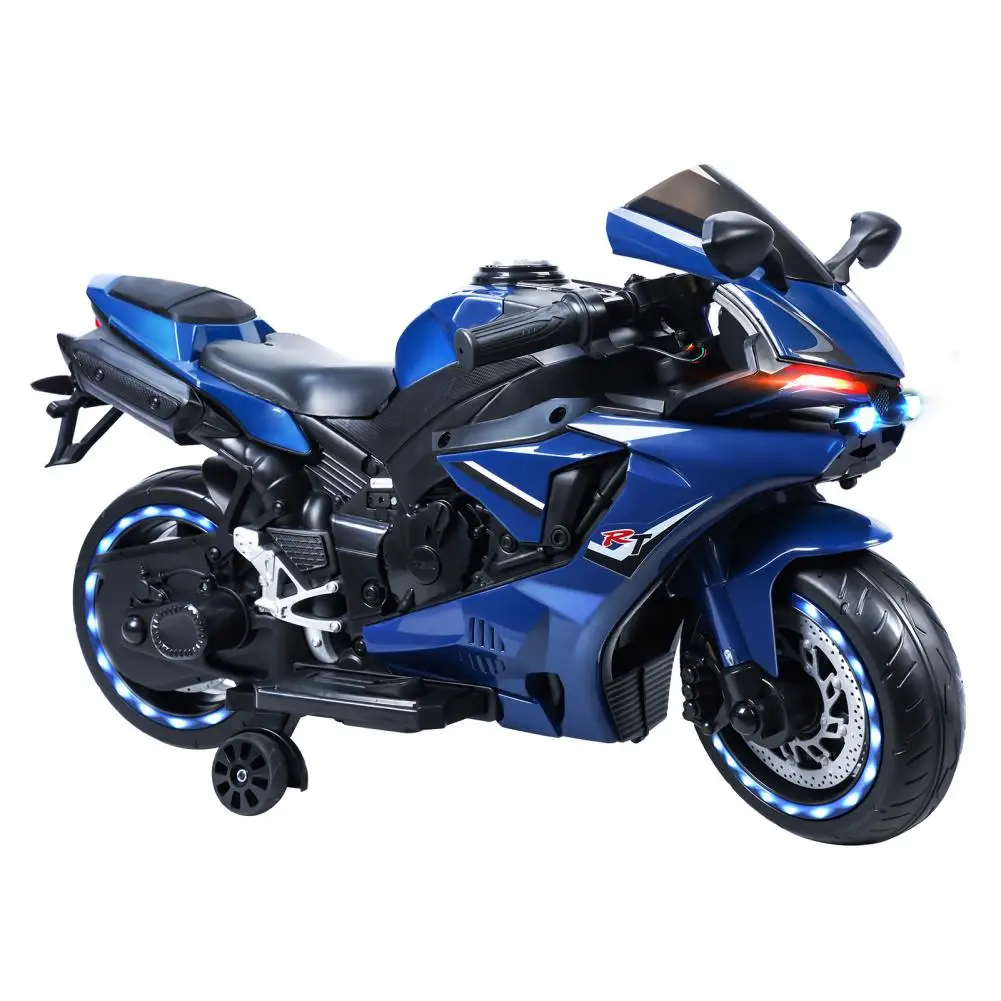 Electric Motorcycle for Kids, Speed Up to 9mph Ride-On Motorcycle with Safety Auxiliary Wheels, Electric Dirt Bike for Children