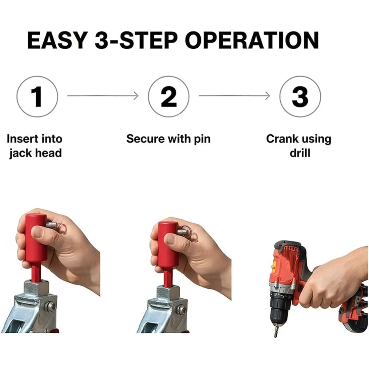 

Адаптер для дрели SSR EZ-Crank для подъёмника прицепа, усиленная рукоятка для дрели с креплением под 1-дюймовые шпильки для Timpte, Dump (2 шт.)