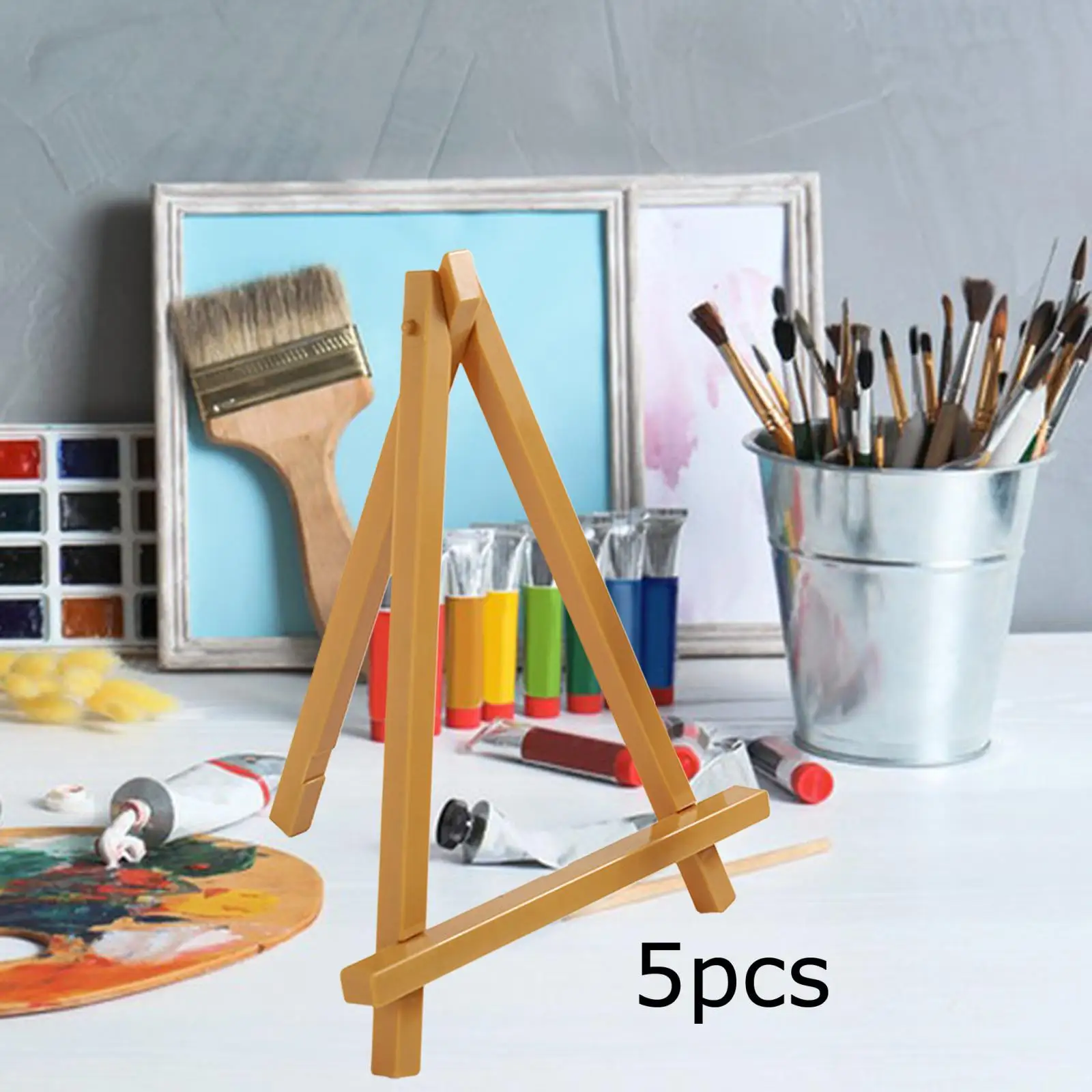 5x Wooden Mini Display Easel Displaying Art Art Boards Signs Holder Photo Frame Home Plastic Collapsible Tabletop Easel Stand