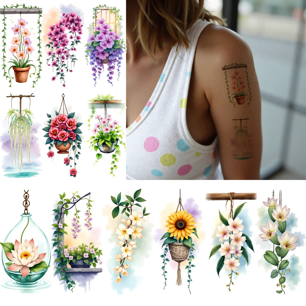 

9 шт., временные татуировки, декоративные наклейки, временные татуировки, наклейки с цветами, акварель для детей, девочек, оружие