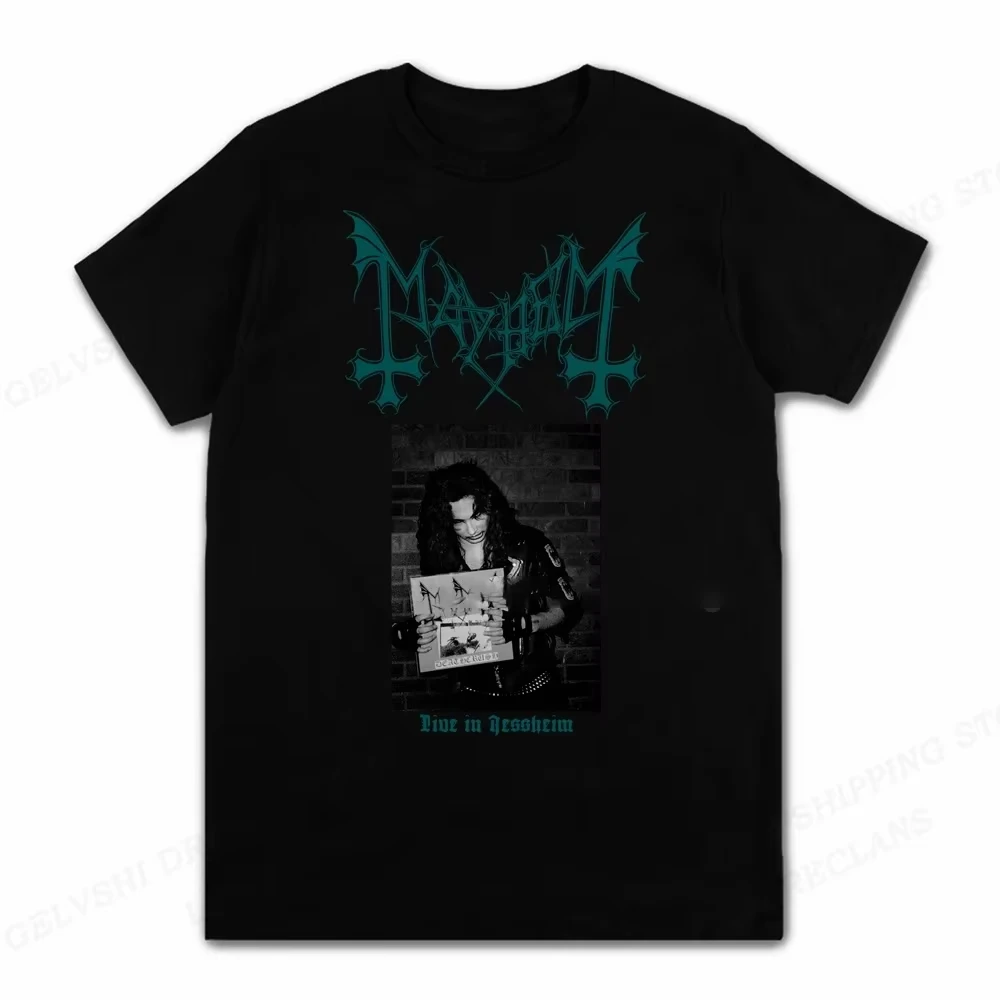Mayhem Death T Shirt Men Cotton Tees Hip Hop Graphic Tops Women Casual Streetwear Anime Rock Tees Boy Cool Tshirt Oversize Shirt