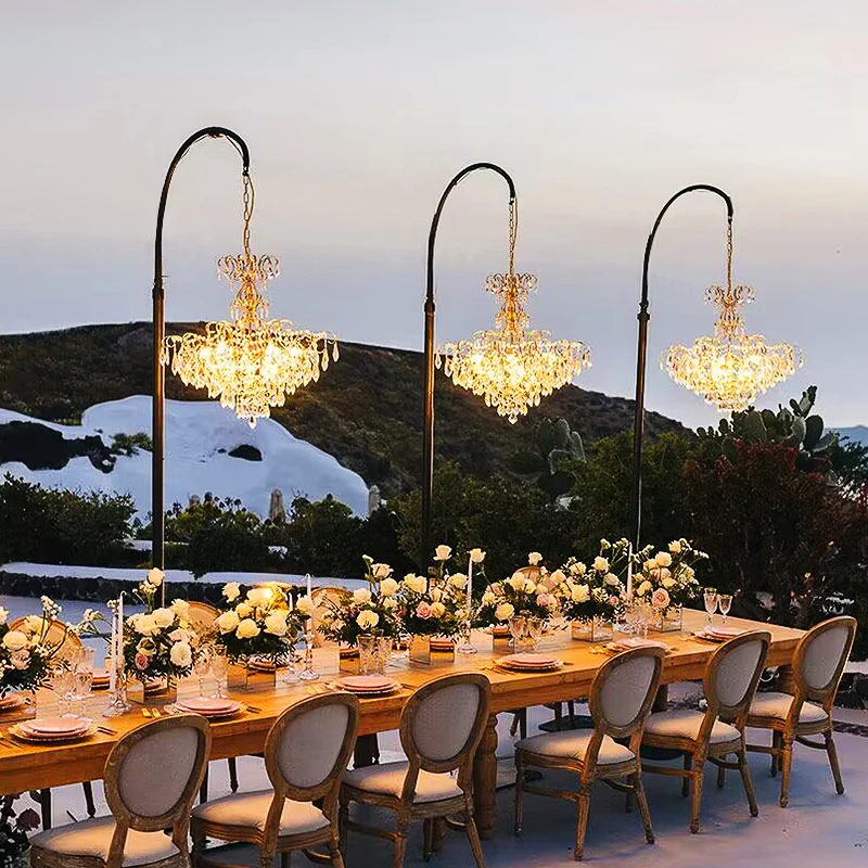Europe Wedding Crystal Floor Lamps Outdoor Garden Cristal Floor Lights For Party Romantic Outdoor Waterproof Crystal Floor Lamp