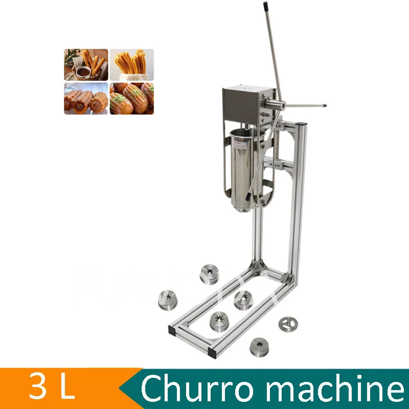 Commercial Snack Machinery Manual Spanish 3L Churros Machine 6 Kinds of Models Churros Filling Making Snack Equipment 110V 220V