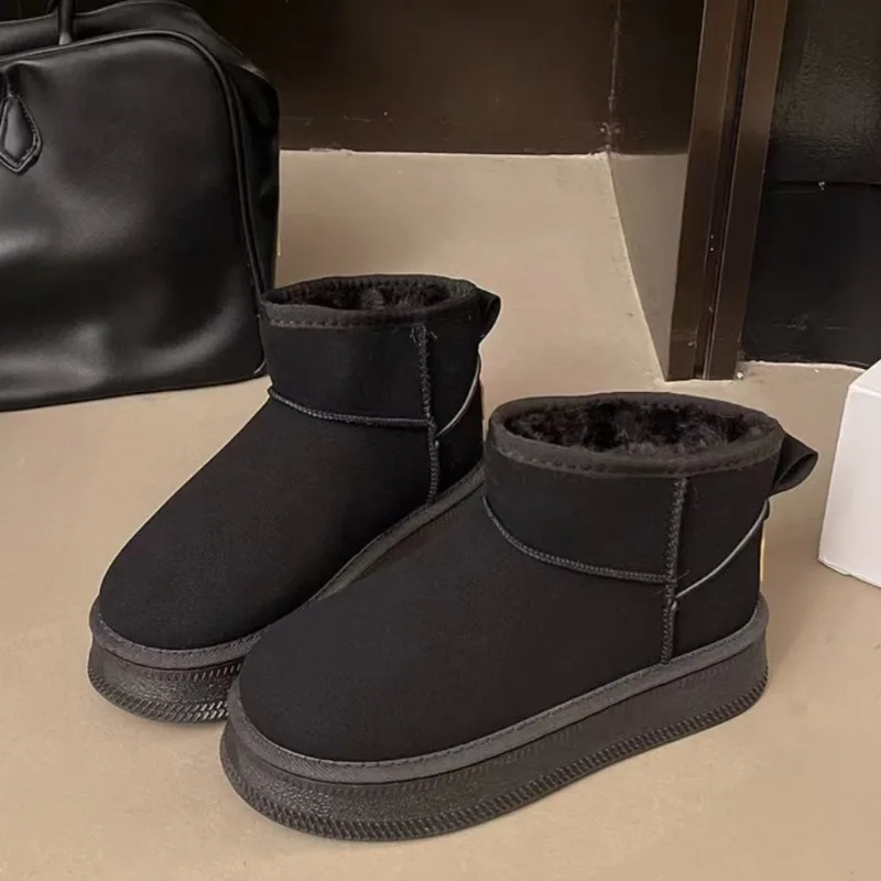 

Comwarm Winter Genuine Suede Mini Boots for Women Warm Fuzzy Comfort Snow Boots with Fur Lined Outdoor Women's Snow Boots