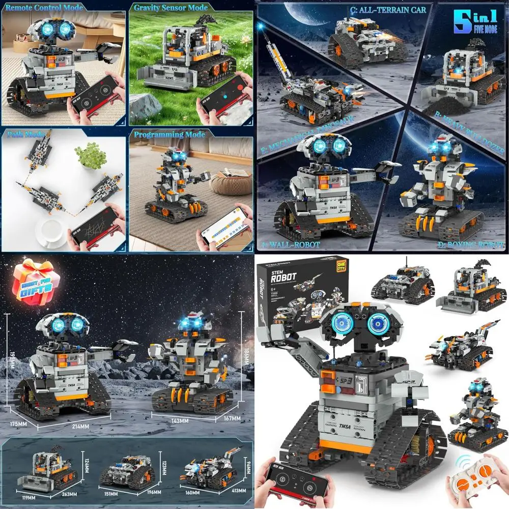 

STEM Robot Kit for Kids 6-14: 688-Piece Dinosaur Car Building Set with APP & Remote Control for Science Learning