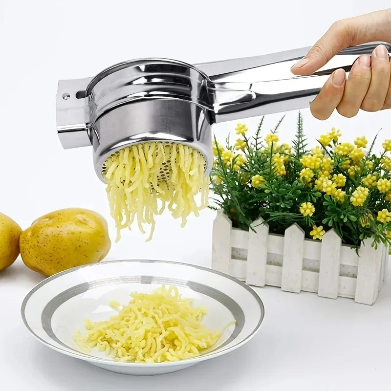 1pc Stainless Steel Potato Ricer, Manual Masher For Potatoes, Fruits, Vegetables, Yams, Squash, Baby Food And More