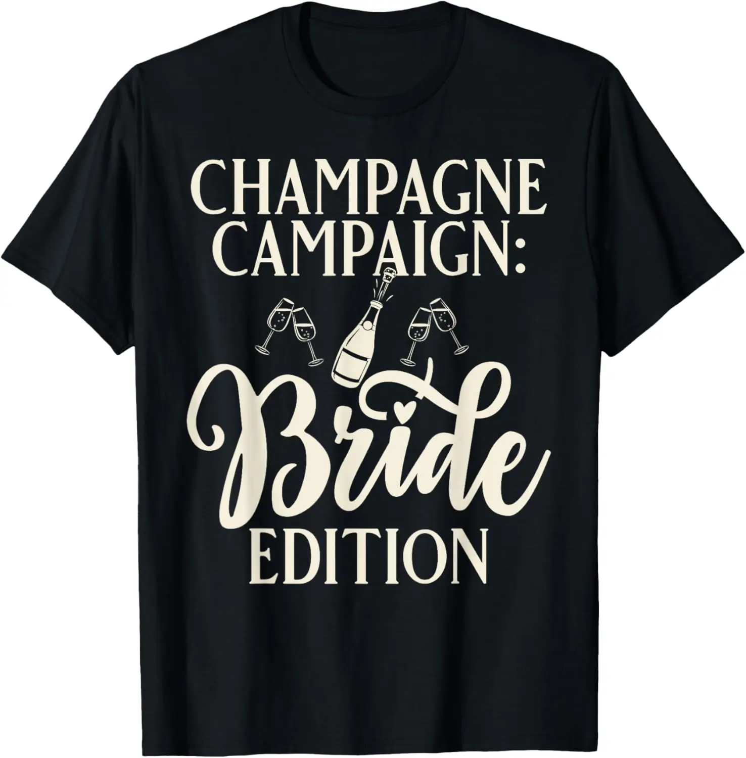 Футболка для невесты с изображением Champagne Campaign Bride Edition