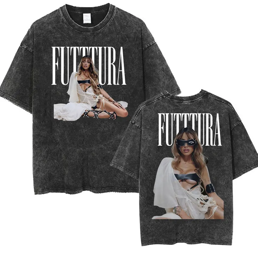 المغني تيني ستوسل ألبوم جولة 2025 ميرش Harajuku الهيب هوب شارع العليا تي شيرت للرجال النساء عادية ريترو غسلها تي شيرت #2