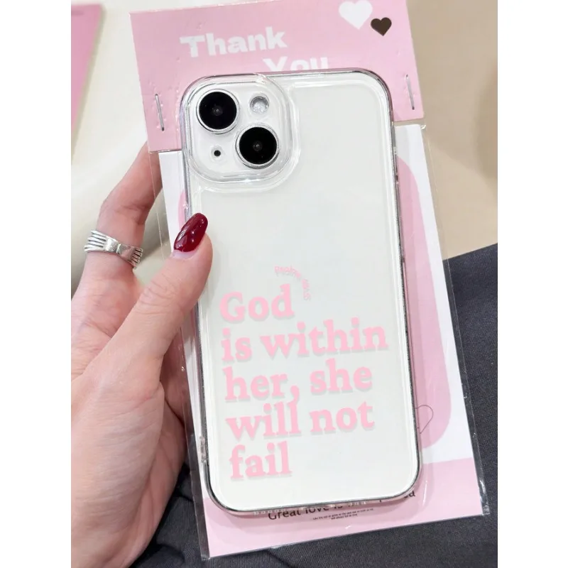 Hülle für iPhone 11, 12, 13, 14, 15, 16, 17 Pro Max Plus-Serie „Minimalist Jesus Graphic Letter“ TPU weiche transparente Handyhülle