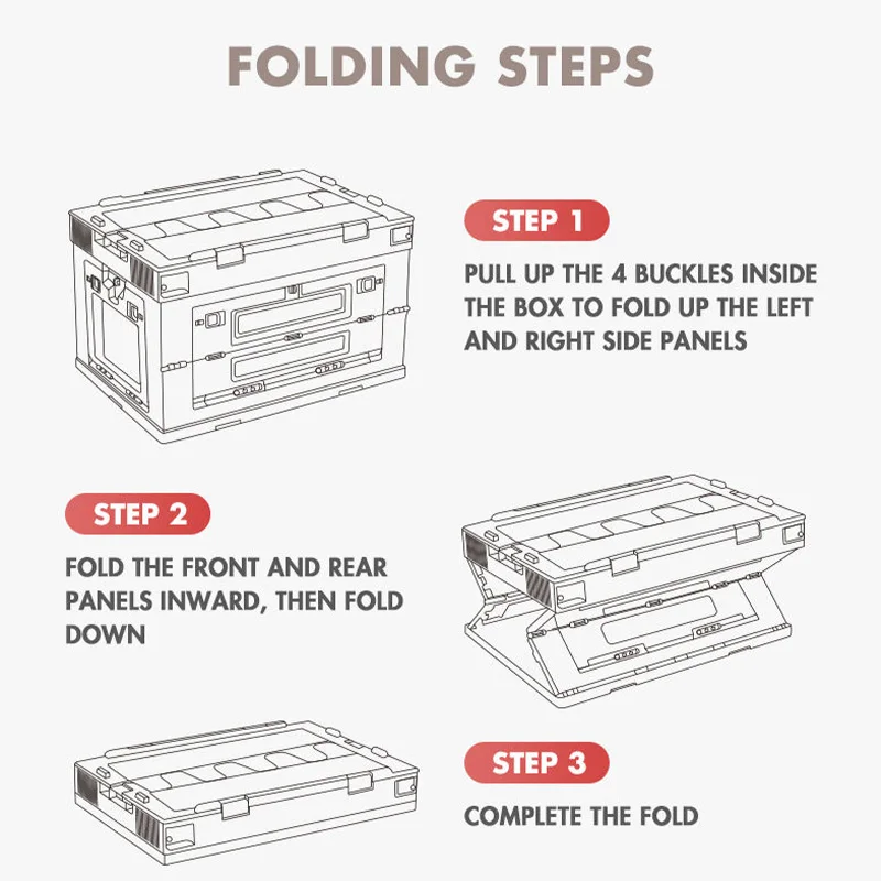 65L PP Folding Storage Box Car Camping Folding Box Car Travel Military Gadget Camping Equipment Outdoor Accessories view 5