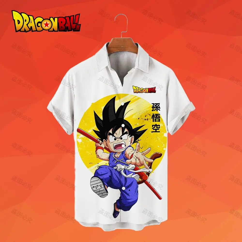 Vegeta Dragon Ball Z Men's Shirts Men's Social Shirt 5XL Goku Short Sleeve Streetwear Fashion Beach Style Summer Y2k Harajuku