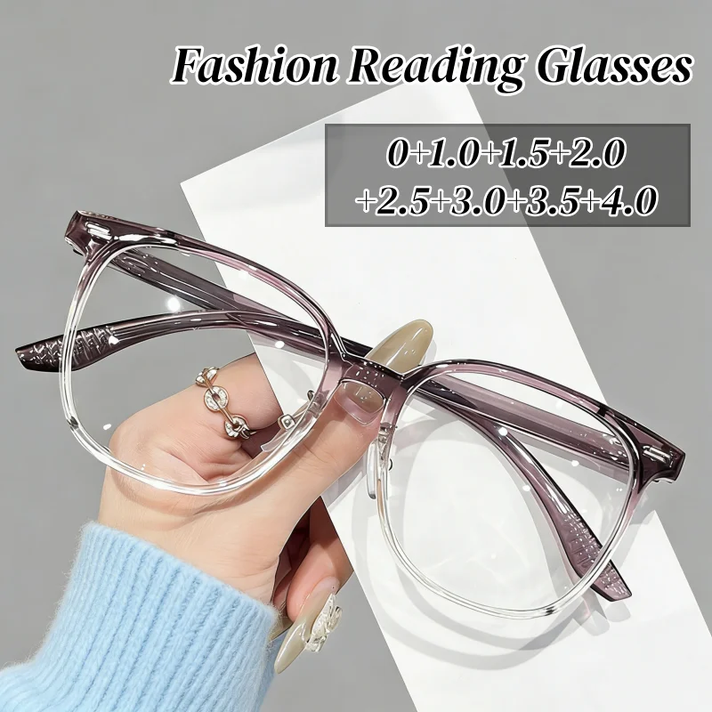 

Женские очки для чтения в большой оправе, модные модные очки с защитой от синего луча, мужские винтажные очки для пресбиопии большого размера