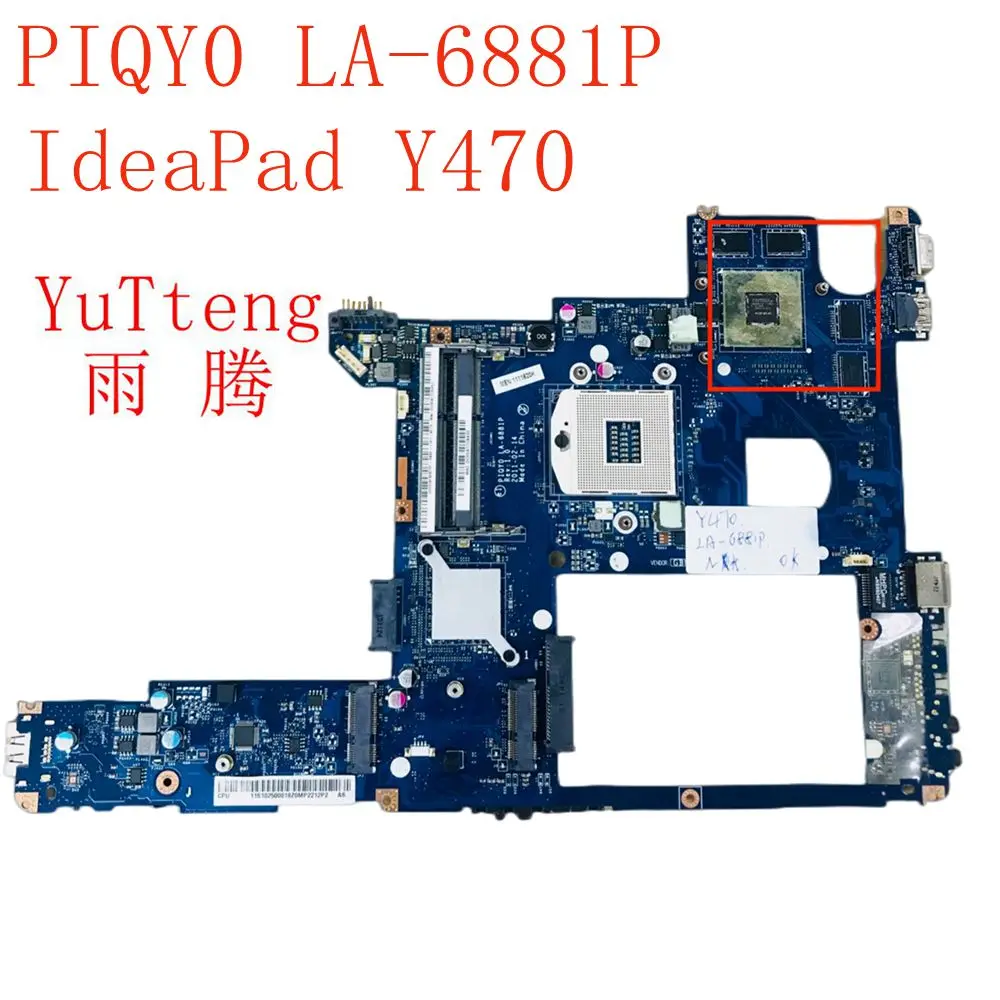 

For Lenovo IdeaPad Y470 Laptop Motherboard PIQY0 LA-6881P Rev：1.0 Mainboard 100% tested fully work