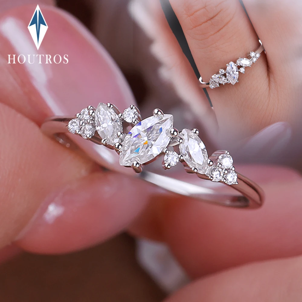 3x6mm-マーキスカット-モアサナイト-婚約指輪-女性用-925スターリングシルバー-スパークリング-エタニティ-ウェディングバンド-高級ジュエリー