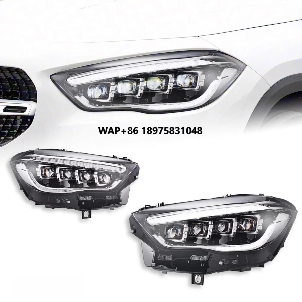 

LED Headlights for GLA Headlights Assembly W156 with LED Headlight DRL Sequential Turn Signals 2020 to 2025