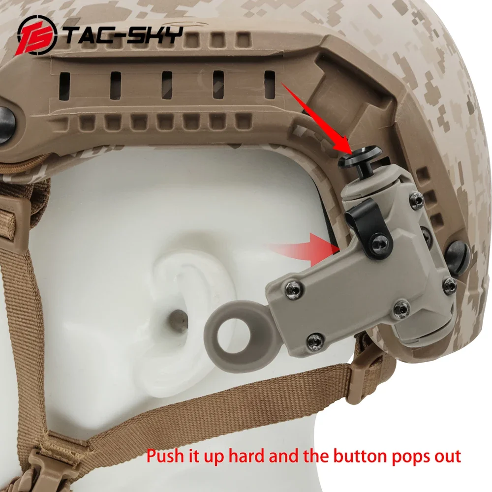 TAC-SKY Tactische RAC Headset Helm Mount Adapter ARC Helm Adapter Compatibel met Helmen met ARC Rails voor RAC Headset