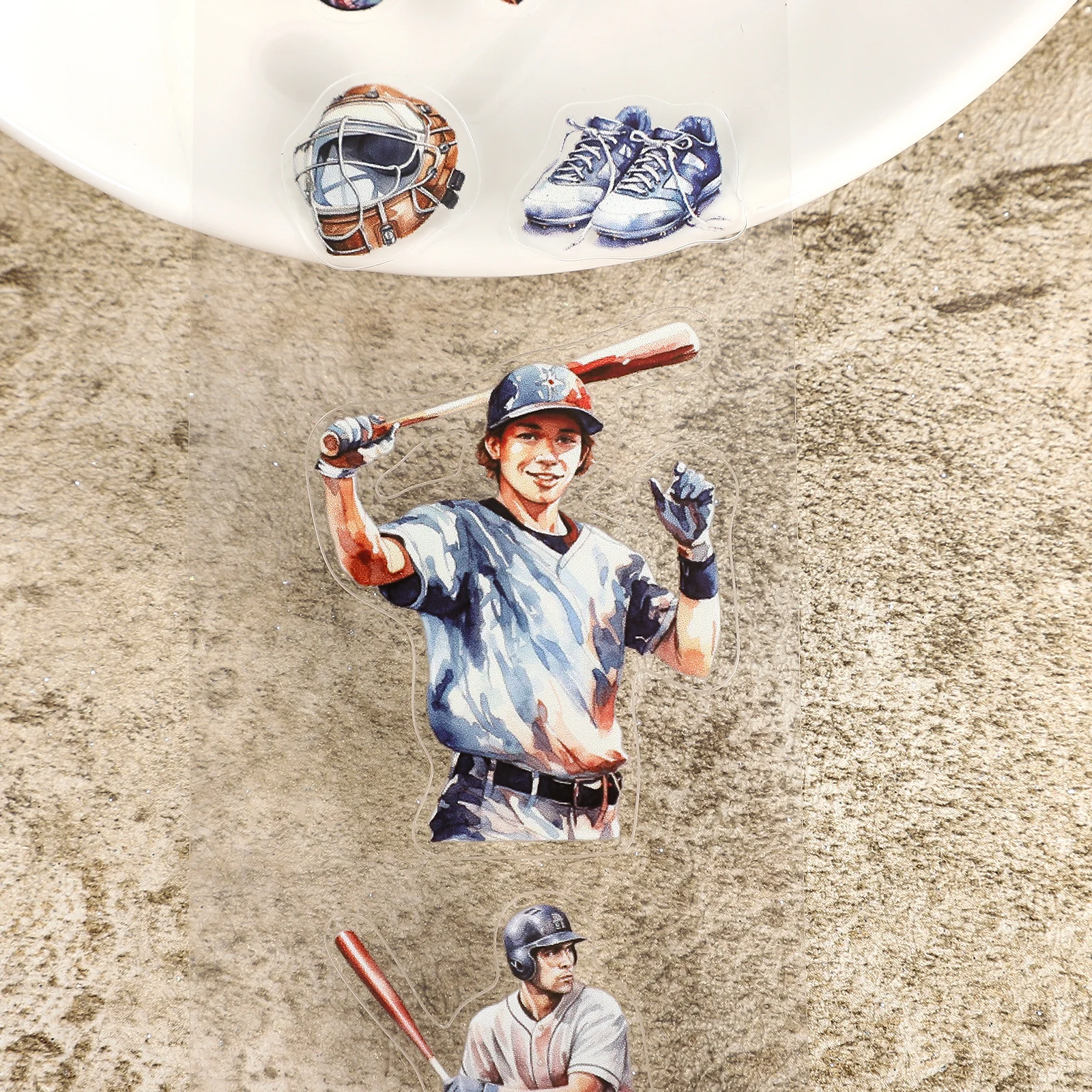 เทป PET ลายวินเทจ ขนาด 60 มม.*200 ซม. ลายเบสบอล ทิวทัศน์ สำหรับงาน DIY สร้างสรรค์ วัสดุตกแต่งสมุดบันทึก คอลลาจ สมุดภาพ เครื่องเขียน