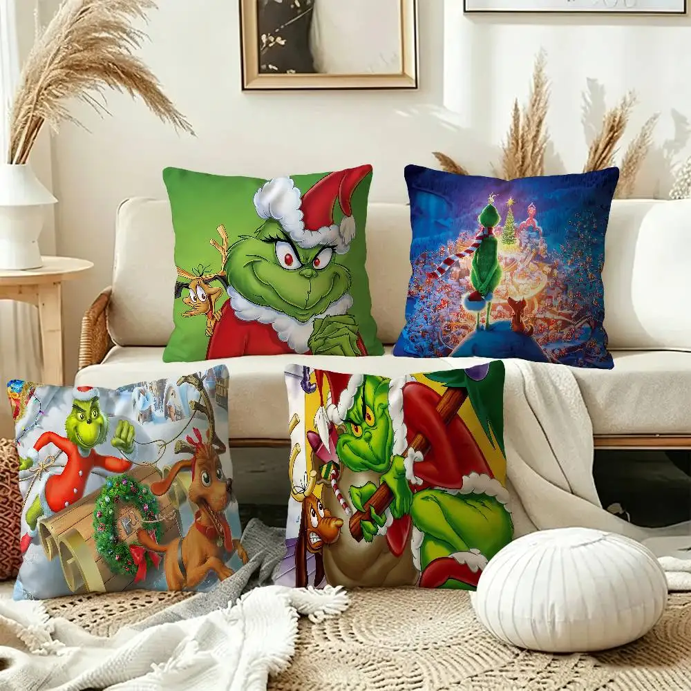 Cartoon THE G-GRINCHS Pillow Cushion Cover Pillowcase Living Room Sofa Home Decor Customized