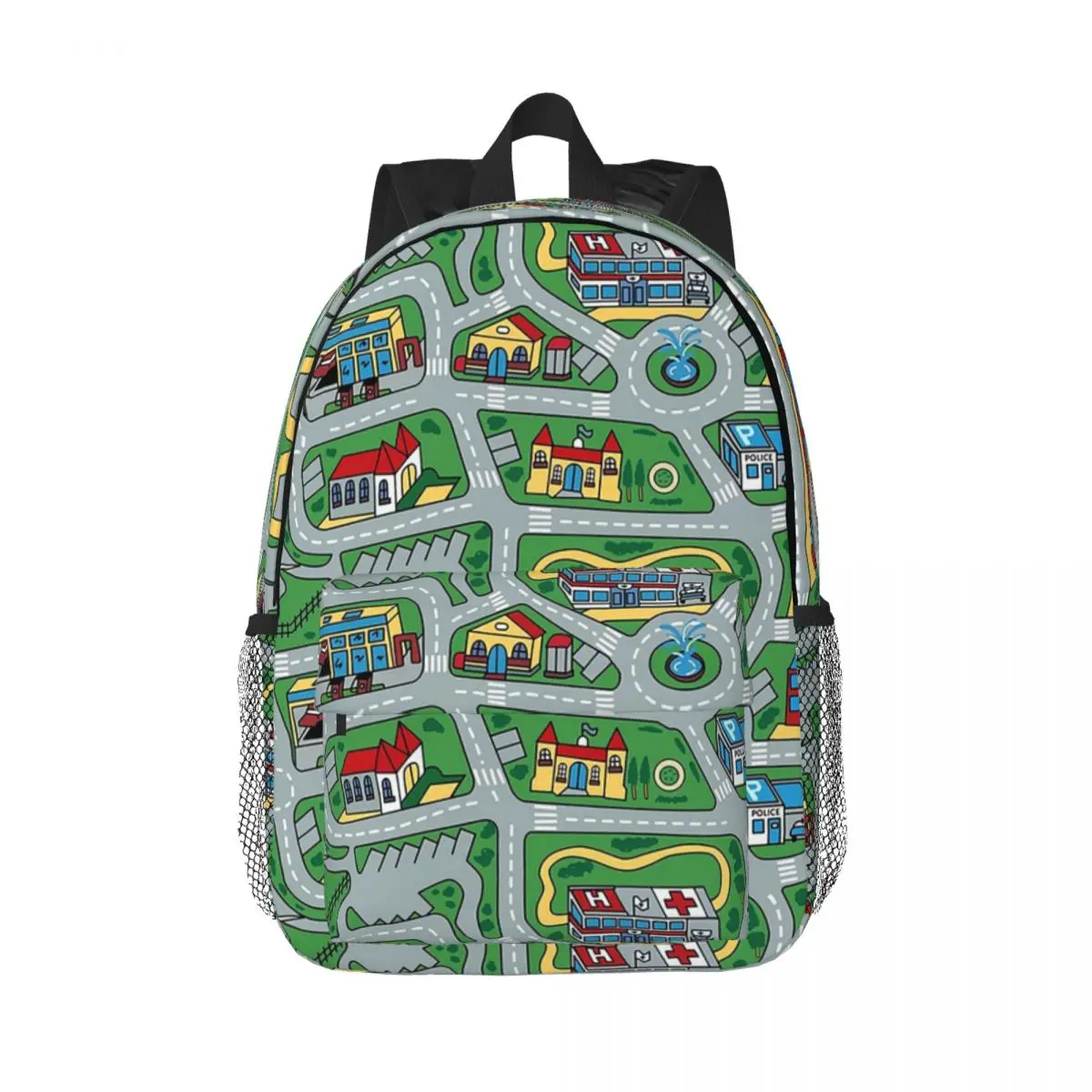 Car City Carpet Road Rug 90s Nostalgic Toy Backpacks Teenager Bookbag Casual Children School Bags Laptop Rucksack Shoulder Bag