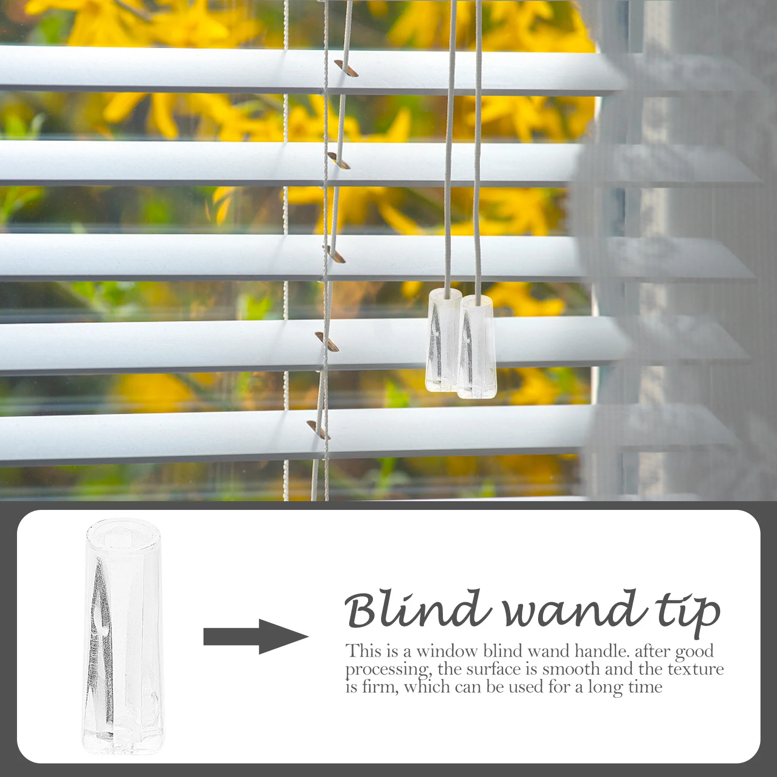 12Pcs Window Blind Wand Handle PVC Material Replacement Parts for Home Office Simple Design Easy Installation