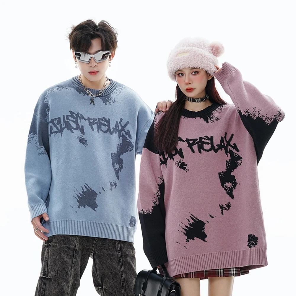 

Knitwear Oversized Couples Sweaters Y2k Women Knit Sweater For Men Vintage Tops Streetwear Korean Reviews Many Clothes Pullover