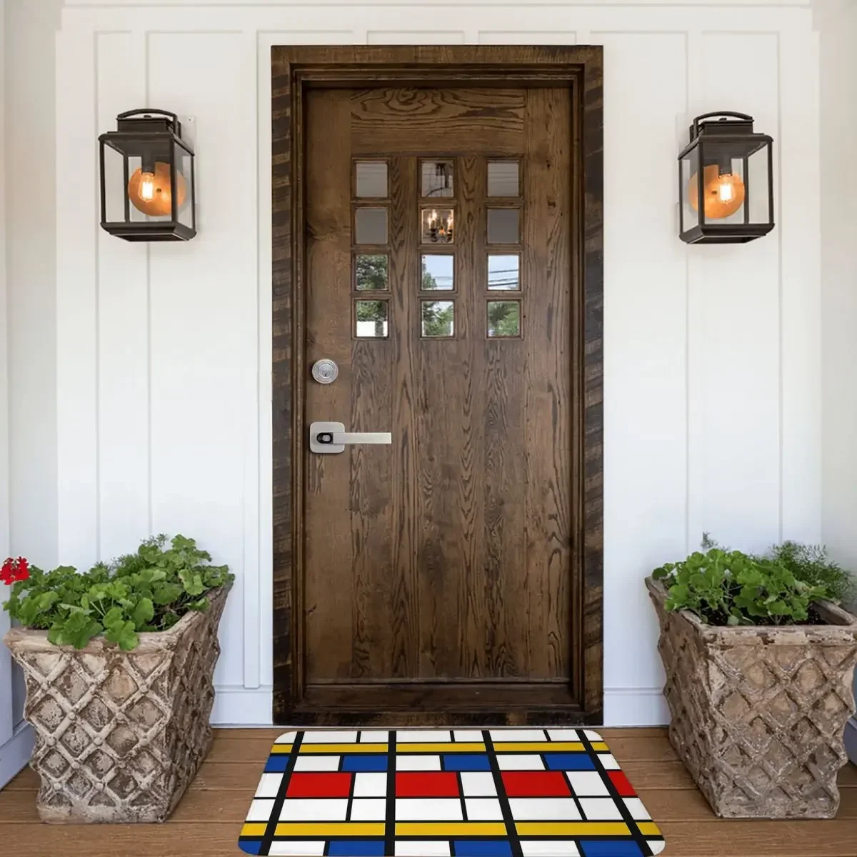 De Stijl #1 (Mondrian Inspired) Doormat Rug Carpet Mat Footpad Polyester Non-slip Durable Front Room Corridor Kitchen Bedroom