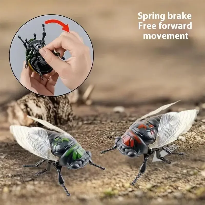 1 Stuk Creatieve Prankster Geanimeerde Insect Speelgoed Model Opwinden Cicade Insect Bionische Speelgoed Kinderen Plastic Dieren Opwinden Speelgoed
