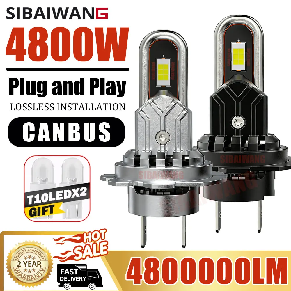 

Светодиодные лампы H7 Canbus для автомобиля 4800W, автомобильные светодиодные фары H11, 9003 HB2 Hi Lo, мотоциклетные светодиодные лампы H4, противотуманные фары 9005, 12V