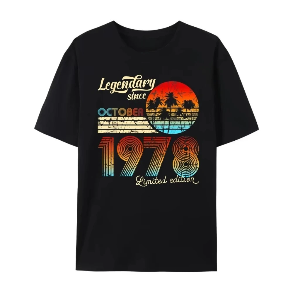 Summer High-Quality Luxury Birthday Special Edition - Starting From October 1978, Graphic T-shirts for Men Are Available.