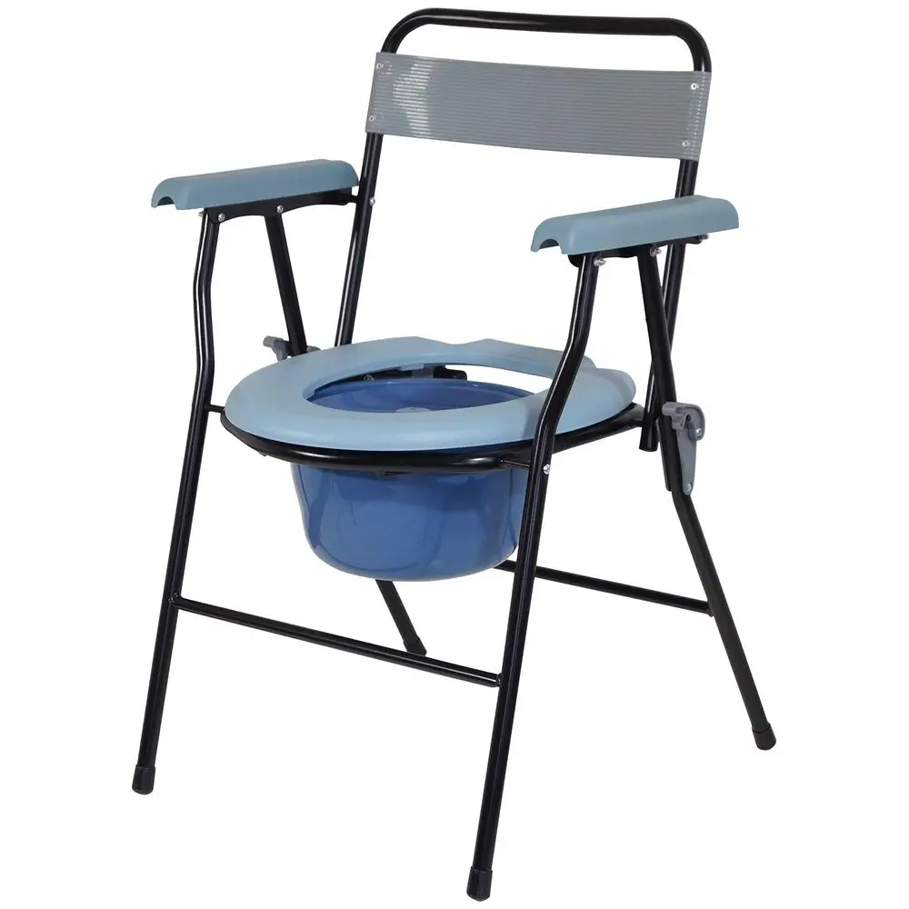Picture 3: Lightweight Folding Bedside Commode with Removable Bucket and Anti Slip Feet Aid