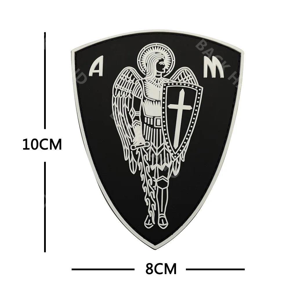 Saint Michael Protect Us Patch Saint Michael Tactical Combat 3D PVC Embroidered Badge for cap Applique Military Armband Patch