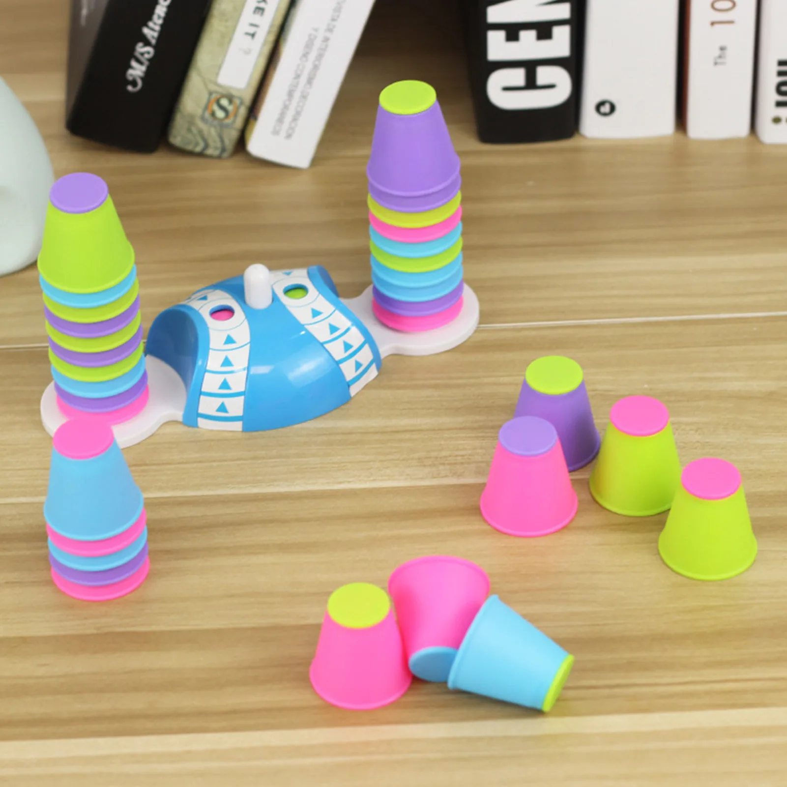 Children Educational Toys Baby Fun Stacking Cups Toy Fun Rainbow Cups Stacking Tower Building Toy Gifts With Color Matching Base