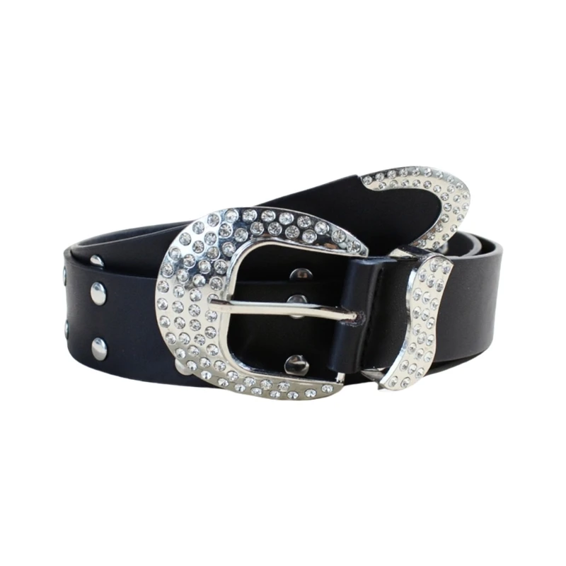 Heavy Duty Waist Belts for Jeans Pants Heavy Rhinestones Buckle Belt Bandsman Dropship