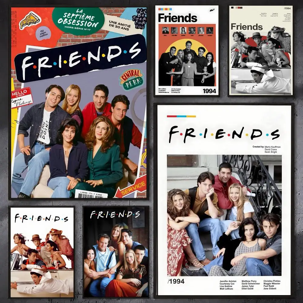 F-Friends TV Show Funny Poster Waterproof Sticky Wall Art Print For Bedroom Living Room Hallway Bar Home Decor