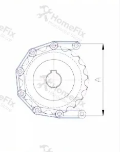 19Teeths Diameter 117.34mm Bore 30mmCast Nylon Machining Sprocket, Driving Wheel for 820 Conveyor Chain, Automatic Assembly Line